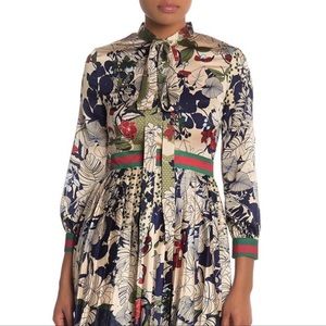 Dalia MacPhee floral print multi tie neck dress NWT